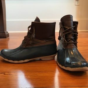 Sperry Navy Blue Rubber Rainboots Size 8